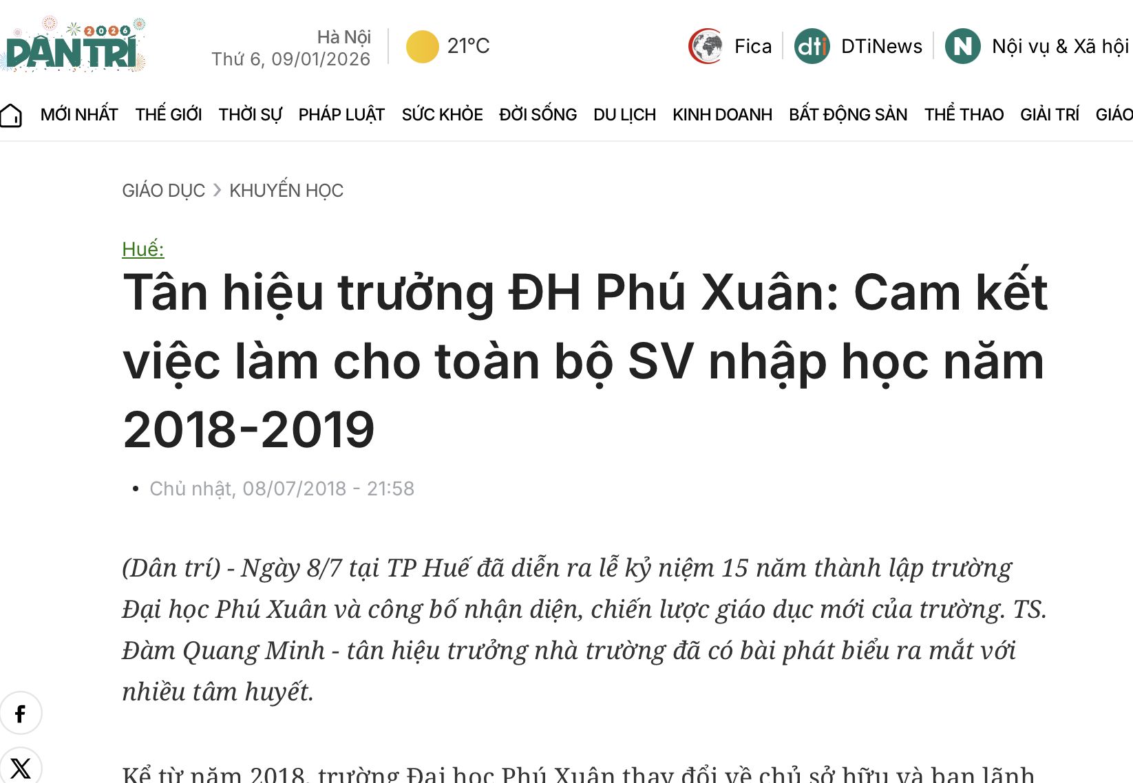 Tân hiệu trưởng ĐH Phú Xuân: Cam kết việc làm cho toàn bộ SV nhập học năm 2018-2019